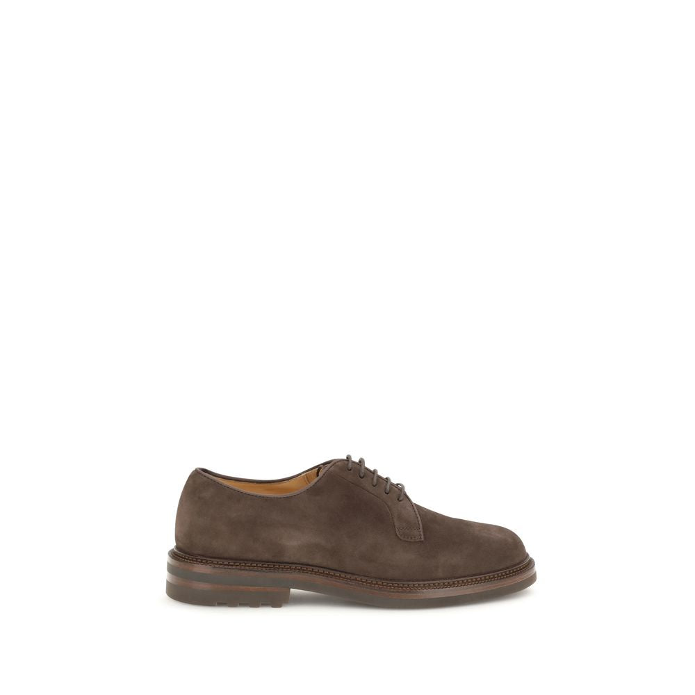 Brunello Cucinelli Brown Bos Taurus Calf Leather Oxfords and Derbies