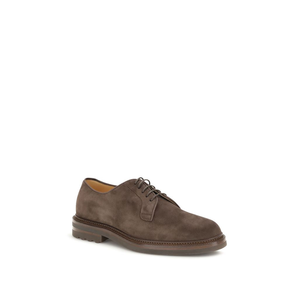Brunello Cucinelli Brown Bos Taurus Calf Leather Oxfords and Derbies