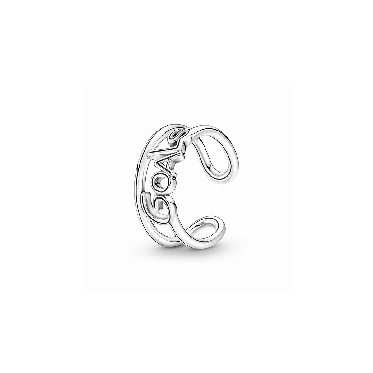 Pandora 925 Silver Pavé Heart Ring Size 54 191893C00-54