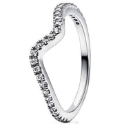 Pandora 925 Silver Pavé Solitaire Heart Ring Size 54 192539C01-54