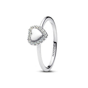 Pandora 925 Silver Pavé Solitaire Heart Ring Size 52 193801C01-52