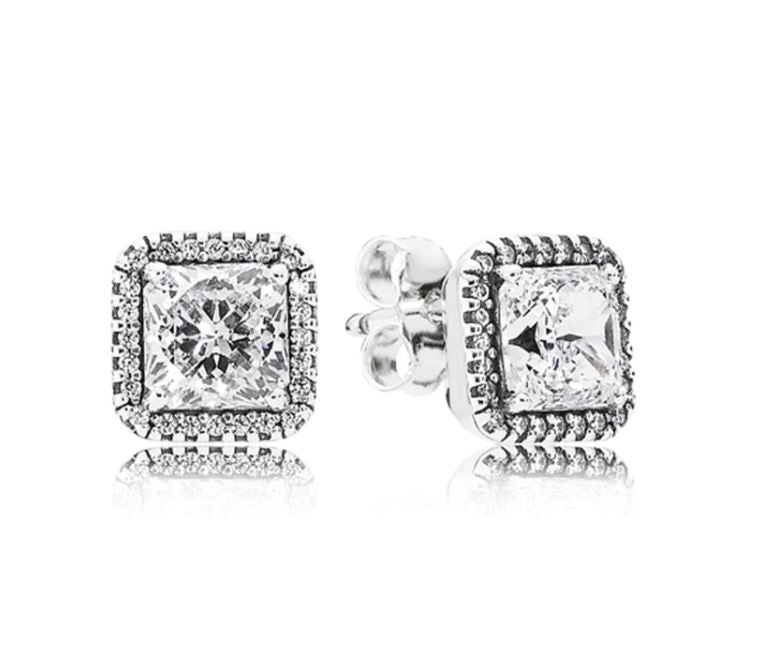 Pandora Square Light Point Earrings 290591CZ