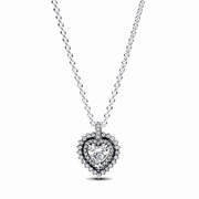 Pandora Heart and Pavé Light Point Necklace 393099C01-45