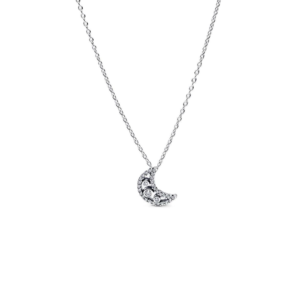 Pandora 925 Silver Zirconia Heart Tennis Necklace, Length 50 cm 394259C01-50