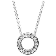 Collana Pendente Cuore Rovesciato Zirconia Pandora Argento 925 Lunghezza 45 cm 397436CZ-45