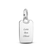 Pandora Engravable Rectangular Medal Pendant 398611C00