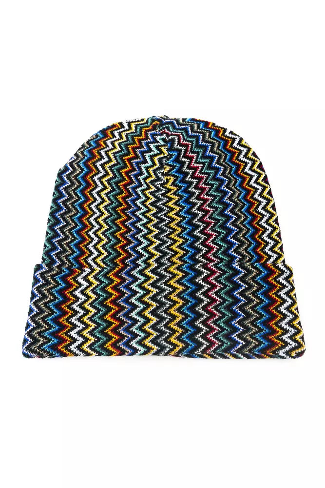 Missoni Multicolor Wool Hat with Geometric Pattern