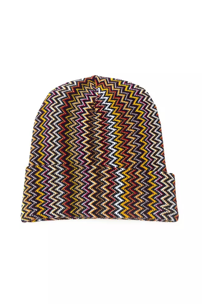 Missoni Multicolor Wool Hat with Geometric Pattern