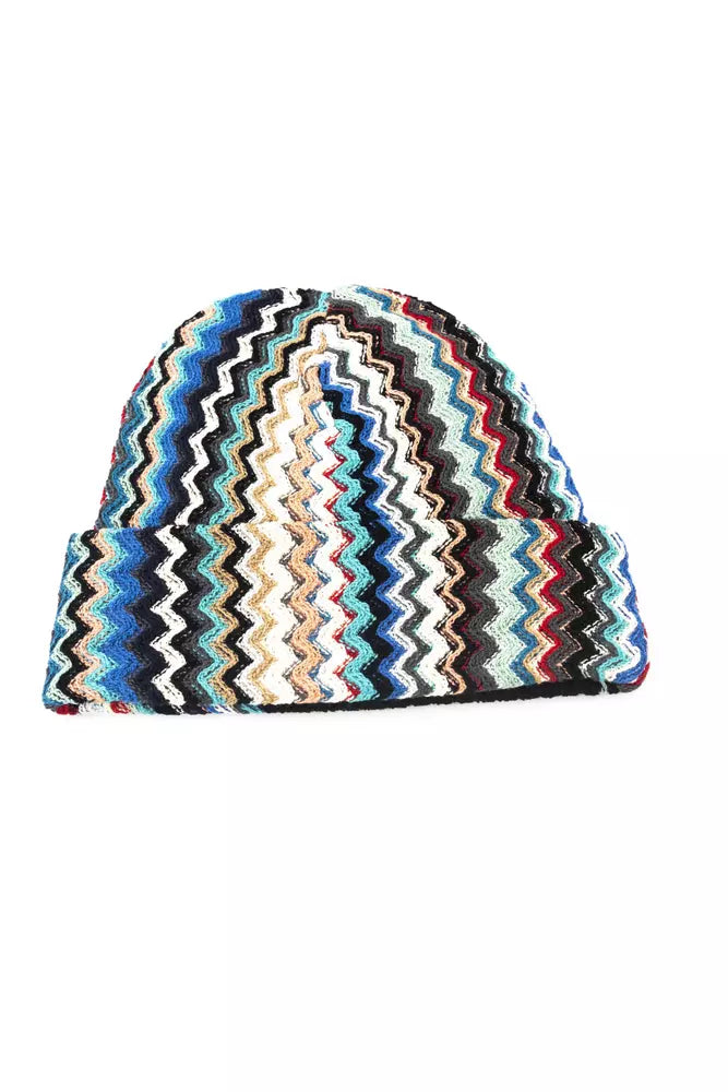 Missoni Multicolor Wool Hat with Geometric Pattern