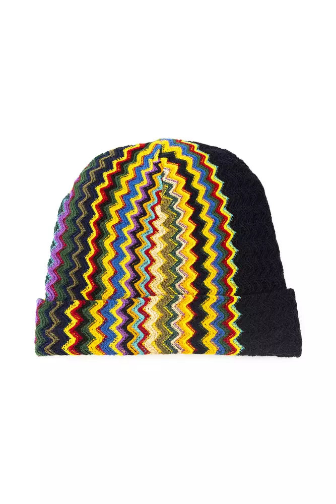 Missoni Multicolor Wool Hat with Geometric Pattern
