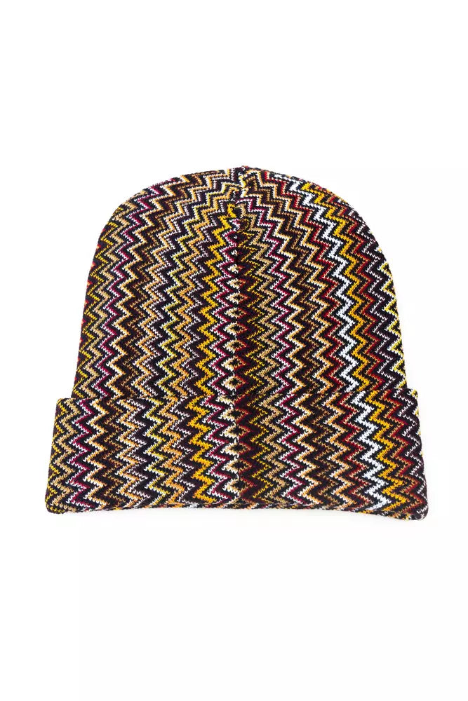 Missoni Multicolor Wool Hat with Geometric Pattern