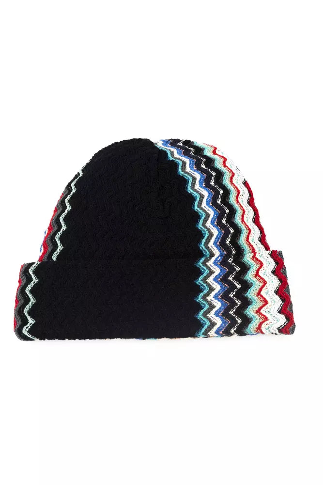 Missoni Multicolor Wool Hat with Geometric Pattern