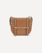 Valentino Garavani Rockstud Small Tote Bag in Light Brown Grained Leather