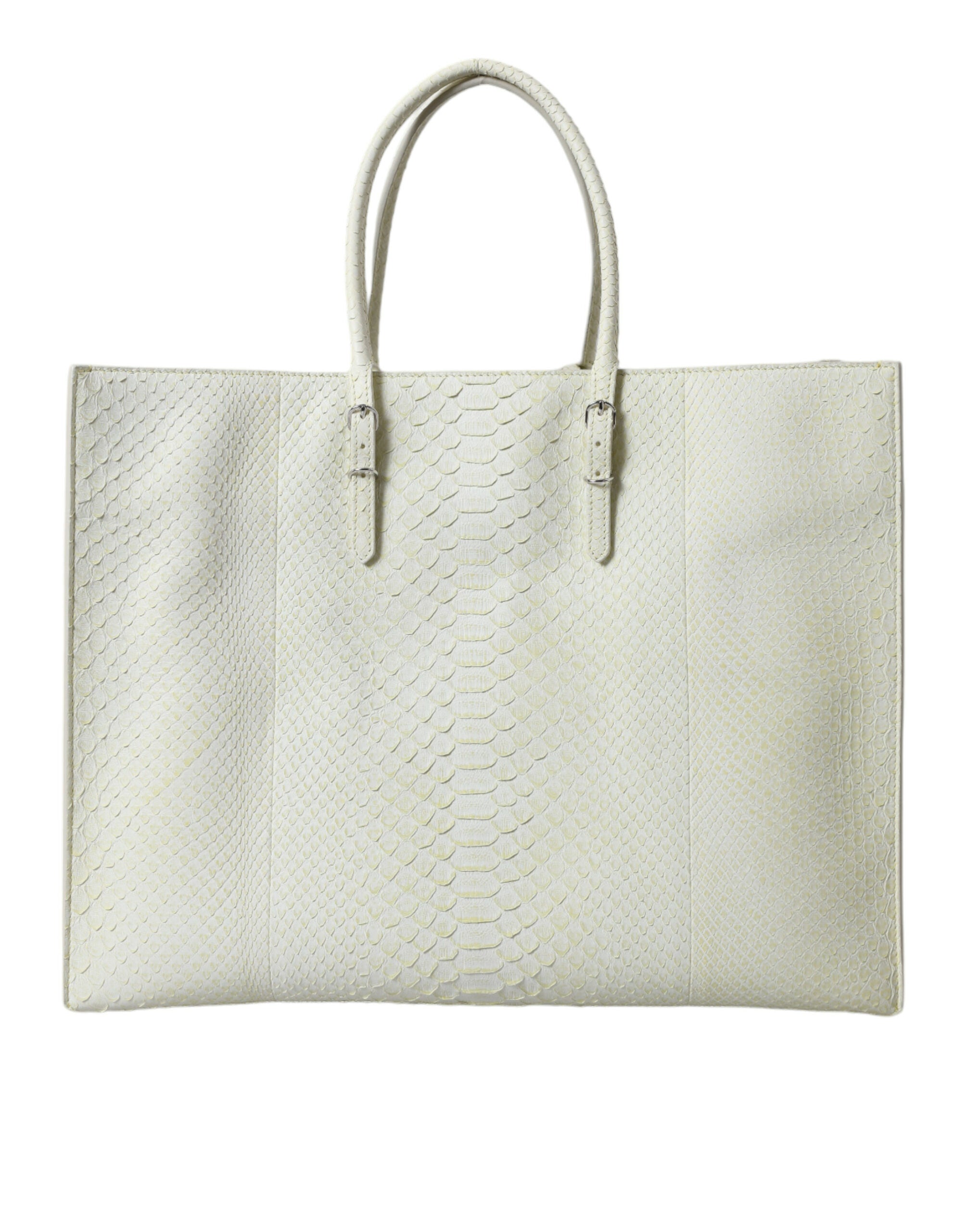 Balenciaga White Exotic Leather Shopping Tote Bag
