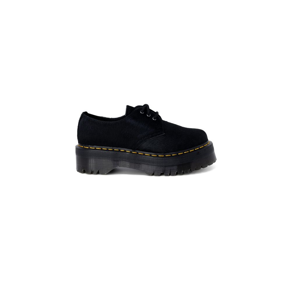 Dr. Martens 1461 Quad Hair On Platform Lace-Up Shoes in Black Leather