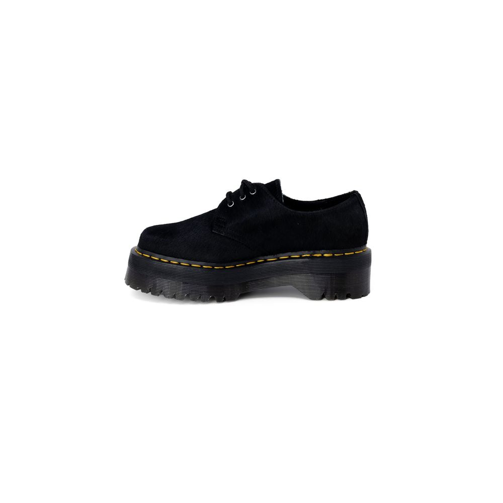 Dr. Martens 1461 Quad Hair On Platform Lace-Up Shoes in Black Leather