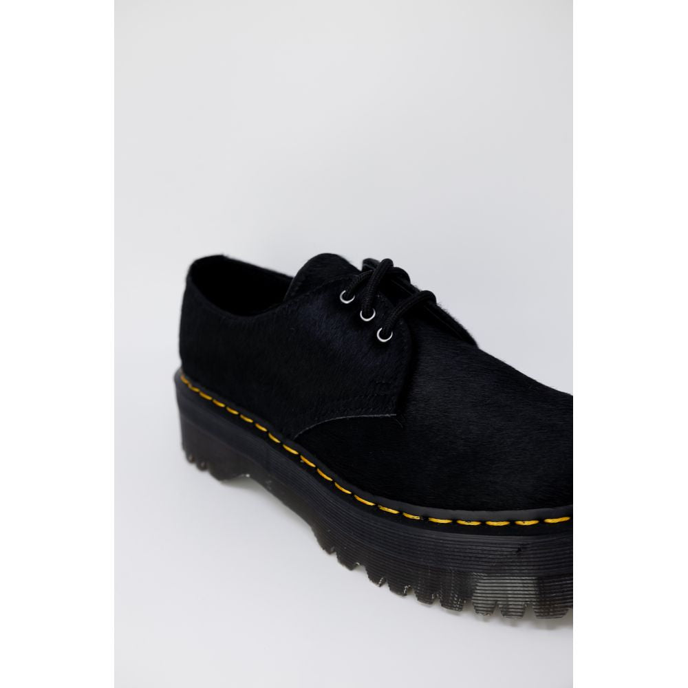 Dr. Martens 1461 Quad Hair On Platform Lace-Up Shoes in Black Leather