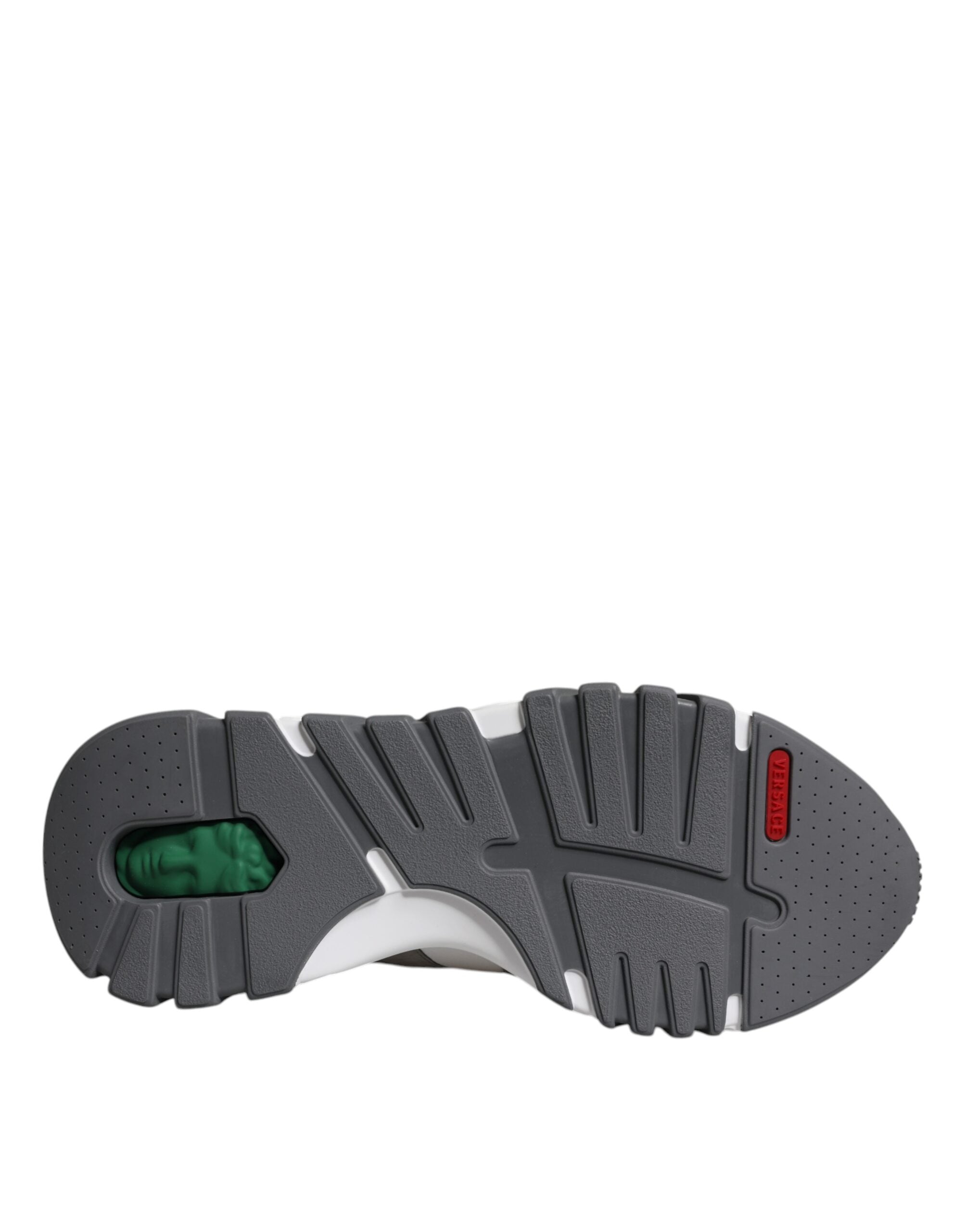 Versace Squalo Low Top Chunky Sneakers in Grey Leather and Neoprene