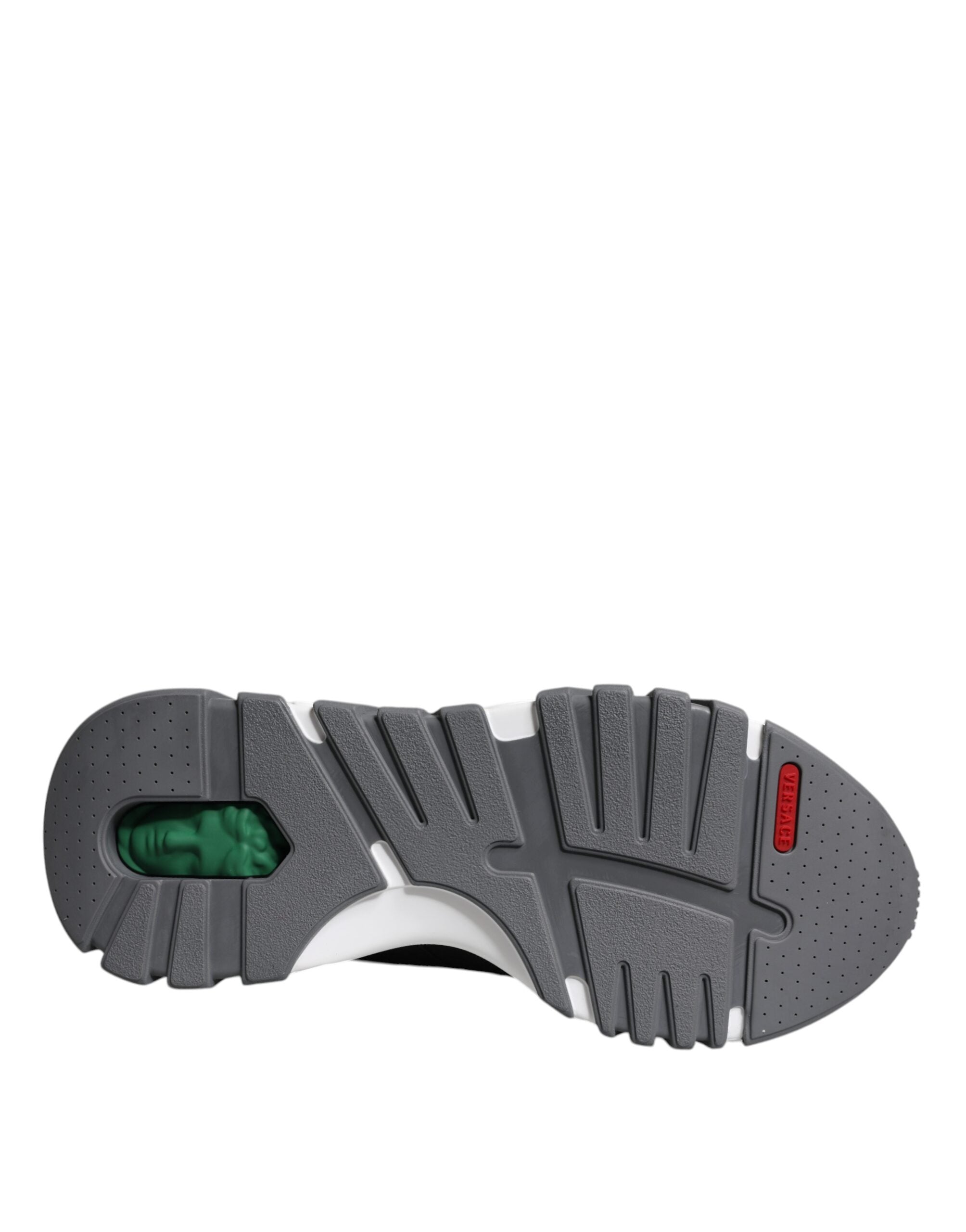 Versace Squalo Low Top Chunky Sneakers in Black Leather and Neoprene