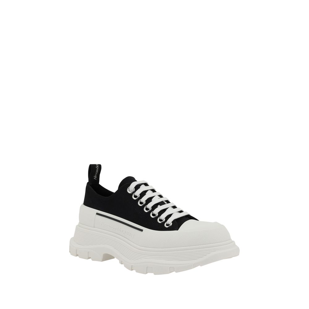 Alexander McQueen Tread Slick Black Canvas Platform Sneakers