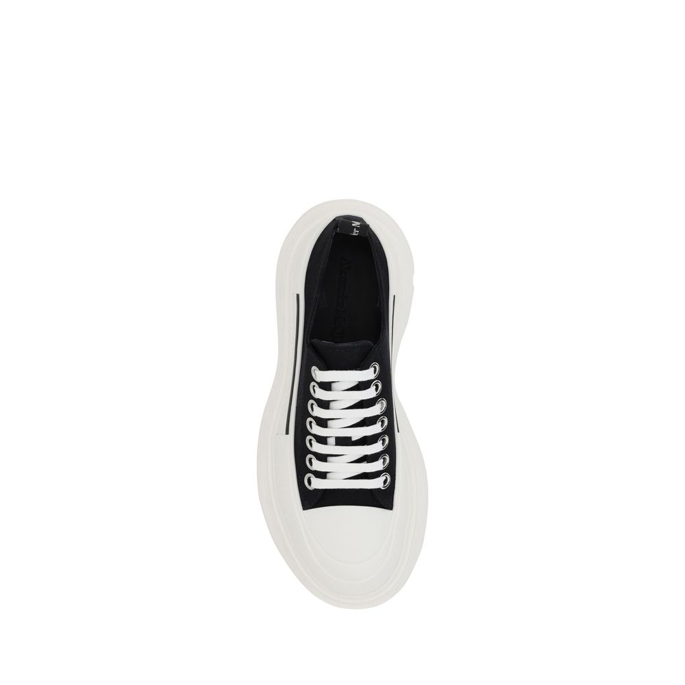 Alexander McQueen Tread Slick Black Canvas Platform Sneakers