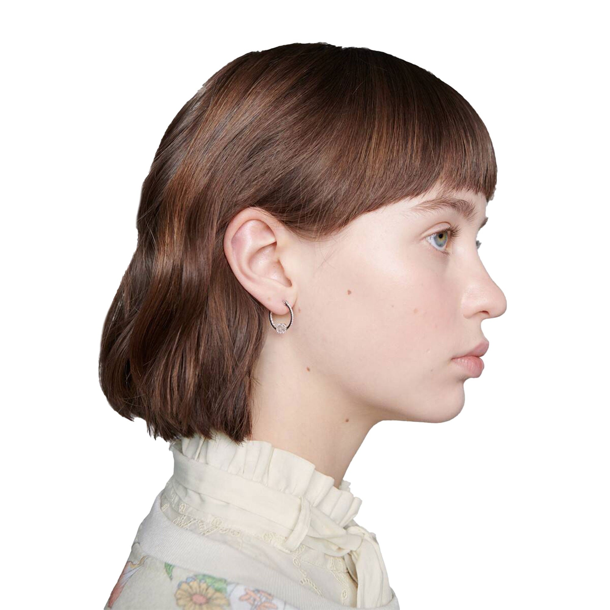 Gucci GG Running earrings YBD581982001 white gold and diamonds