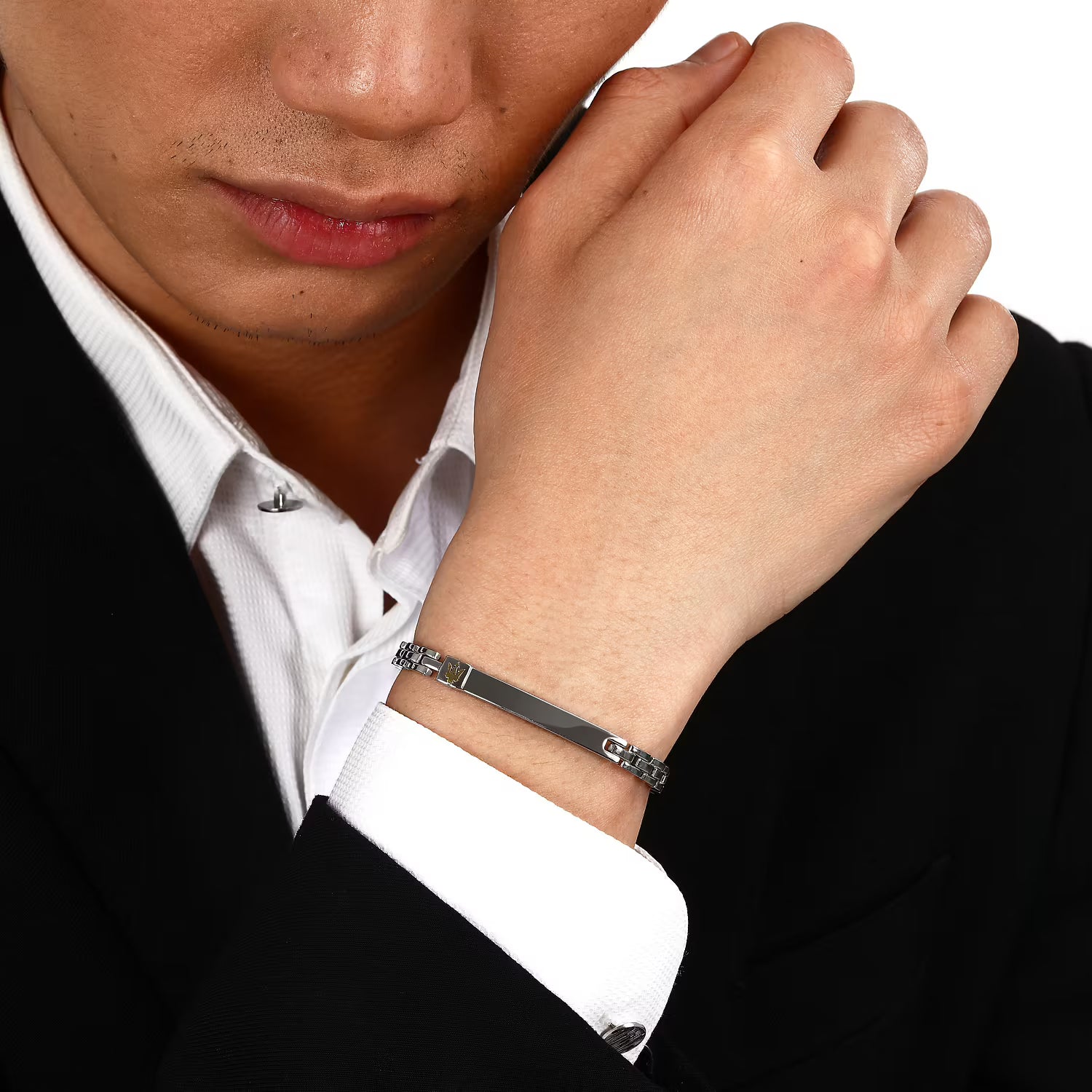 Bracciale Maserati Iconic JM324AVD55 Acciaio con Targhetta Centrale