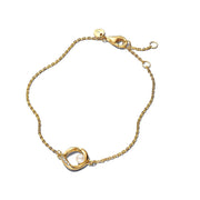 Bracciale Catena Gourmette Logo Oro Giallo Lunghezza 18 cm 563830C01-18