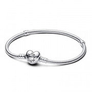 Bracciale Catena Snodata Chiusura Cuore Pavé Lunghezza 17 cm 593400C01-17