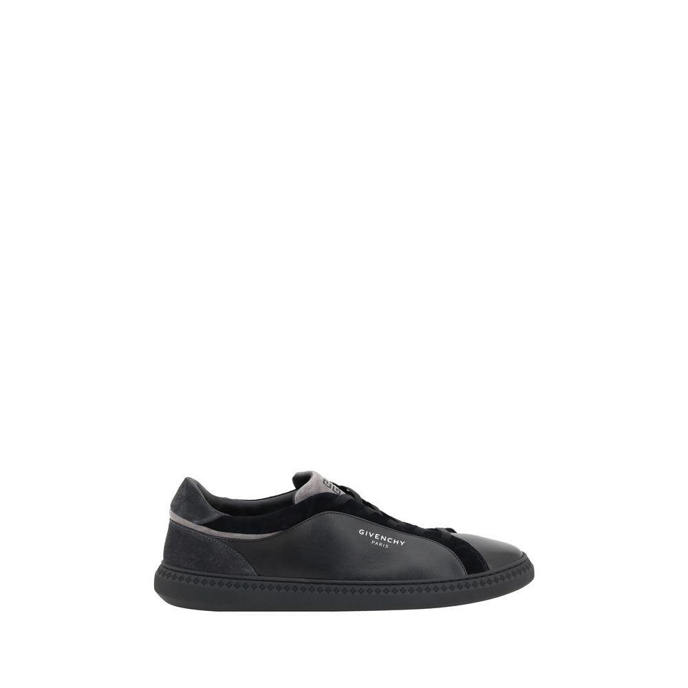 Givenchy G Set Black Leather Sneakers with Lace-Up Closure and Embossed Monogram