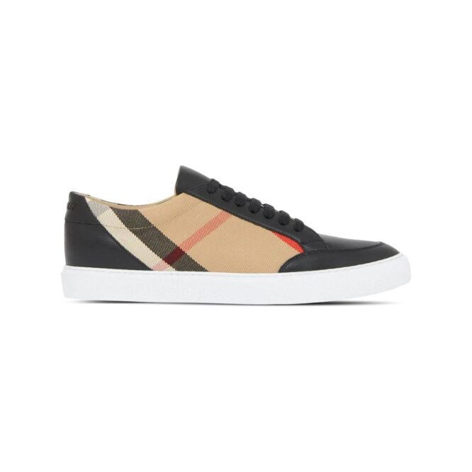 Sneakers Low Top Burberry New Salmond in Pelle e Canvas Vintage Check