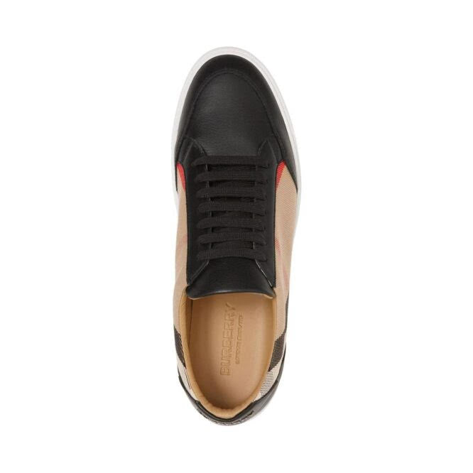Sneakers Low Top Burberry New Salmond in Pelle e Canvas Vintage Check