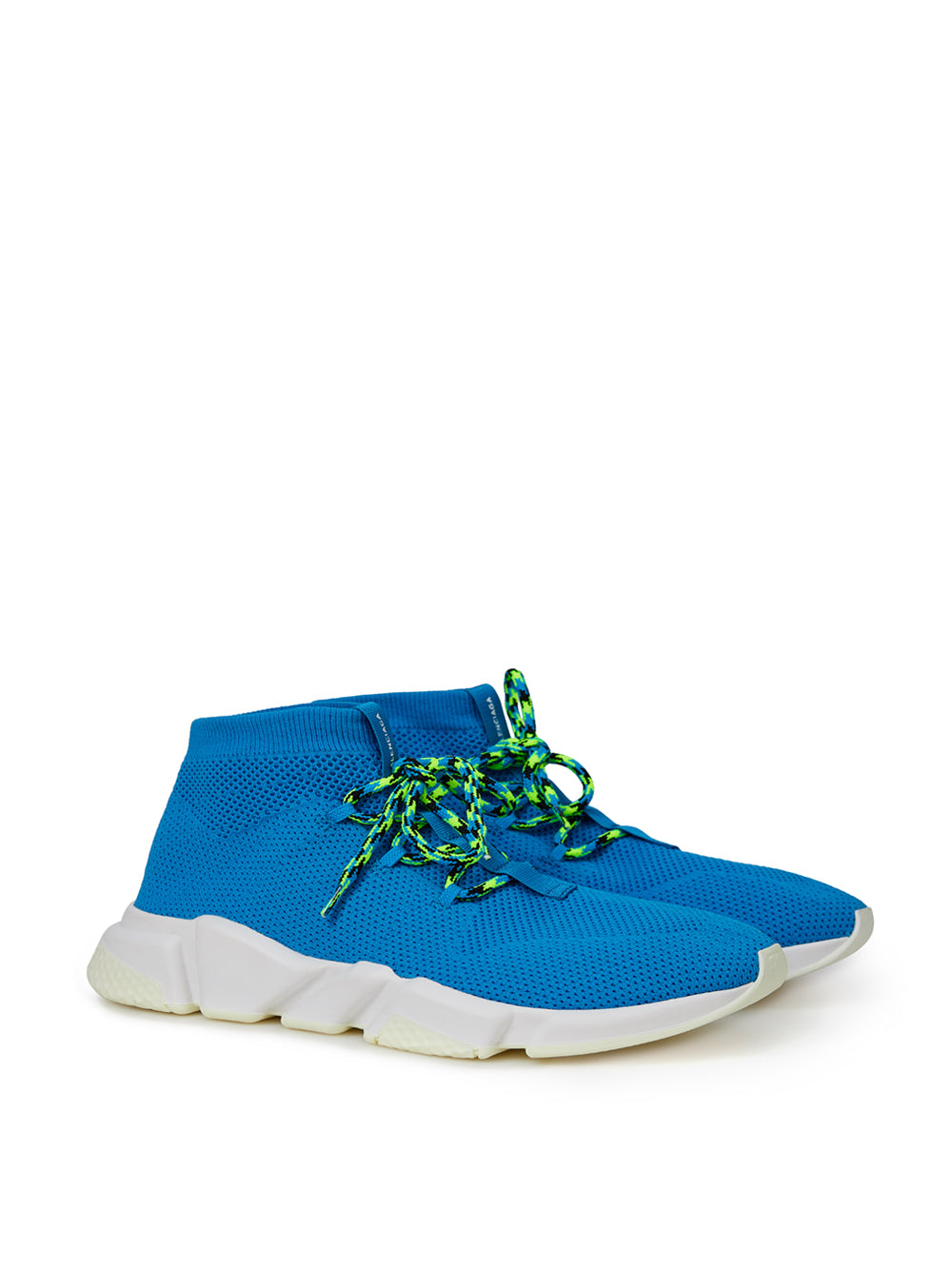 Balenciaga Speed Lace-Up Trainers Blu in Mesh Elasticizzato