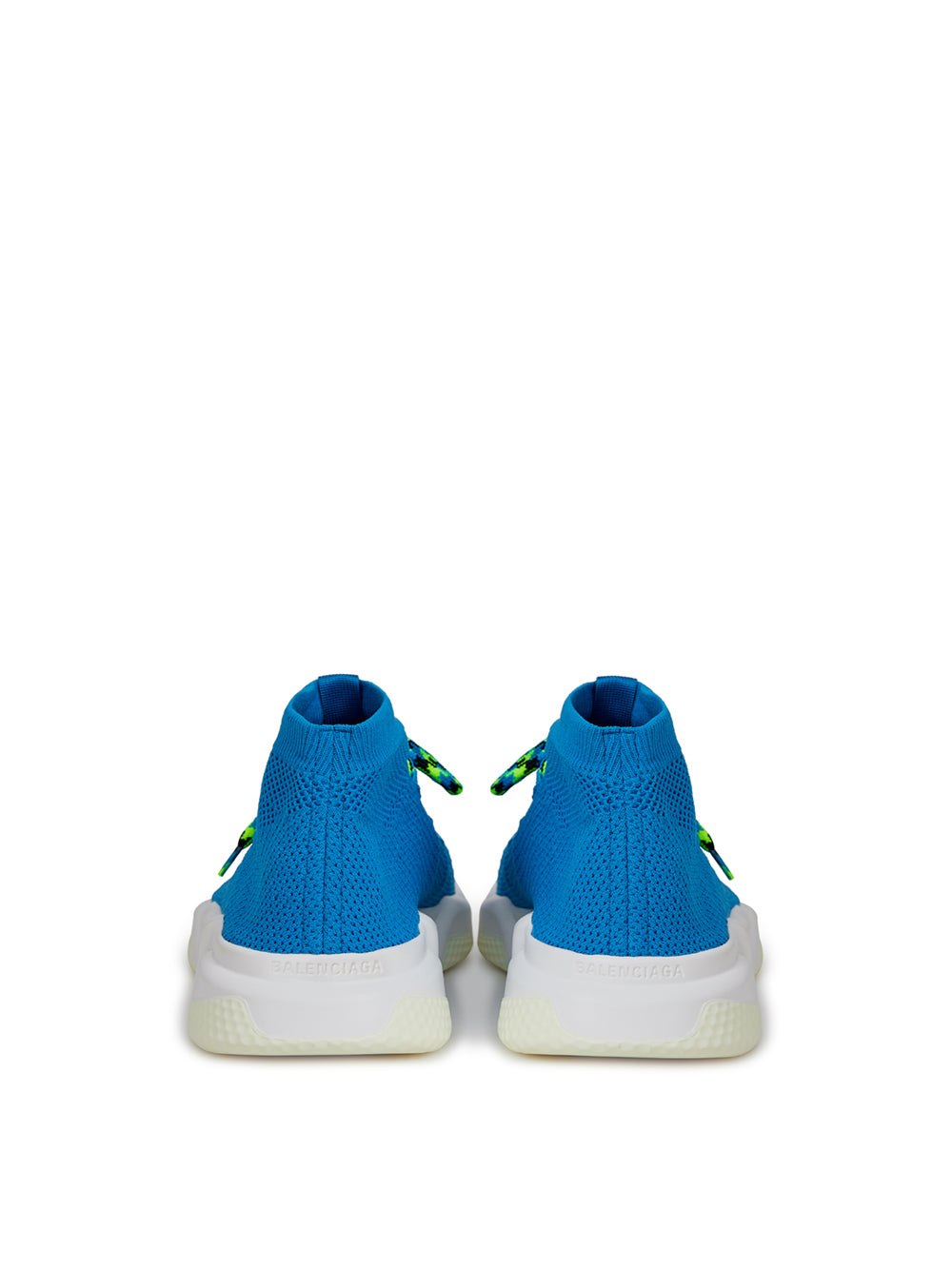 Balenciaga Speed Lace-Up Trainers Blu in Mesh Elasticizzato