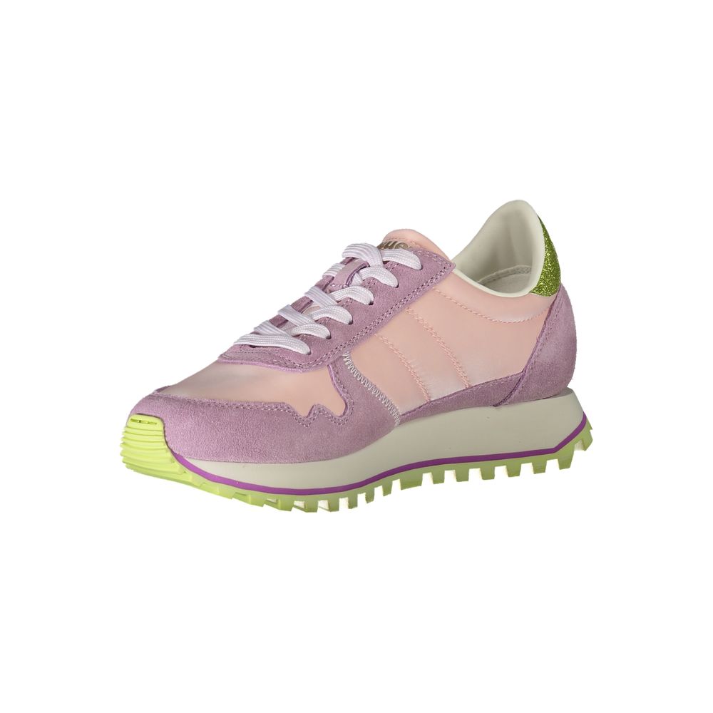 Blauer Women's Pink Polyurethane Sneakers with Contrasting Details and Logo