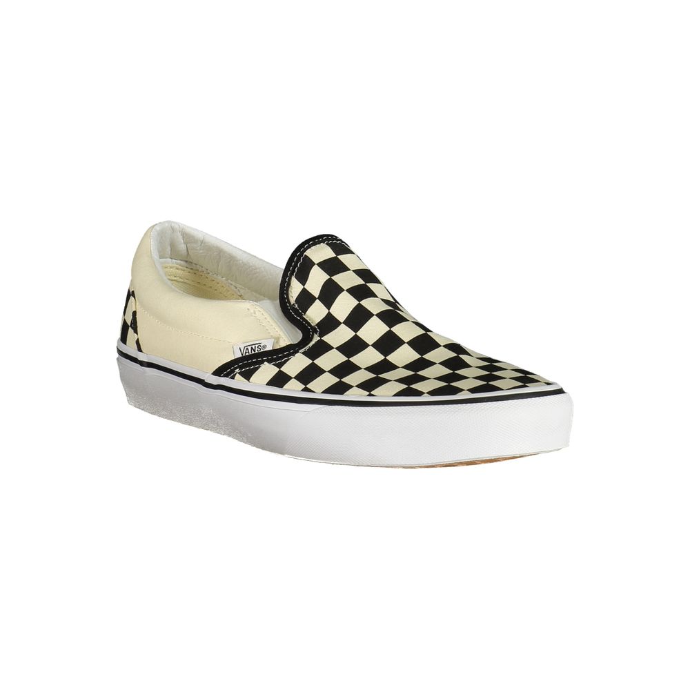 Vans Classic Checkerboard Slip-On Sneakers in White/Black Polyester/Polyurethane
