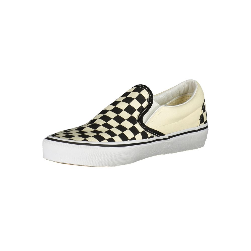 Vans Classic Checkerboard Slip-On Sneakers in White/Black Polyester/Polyurethane