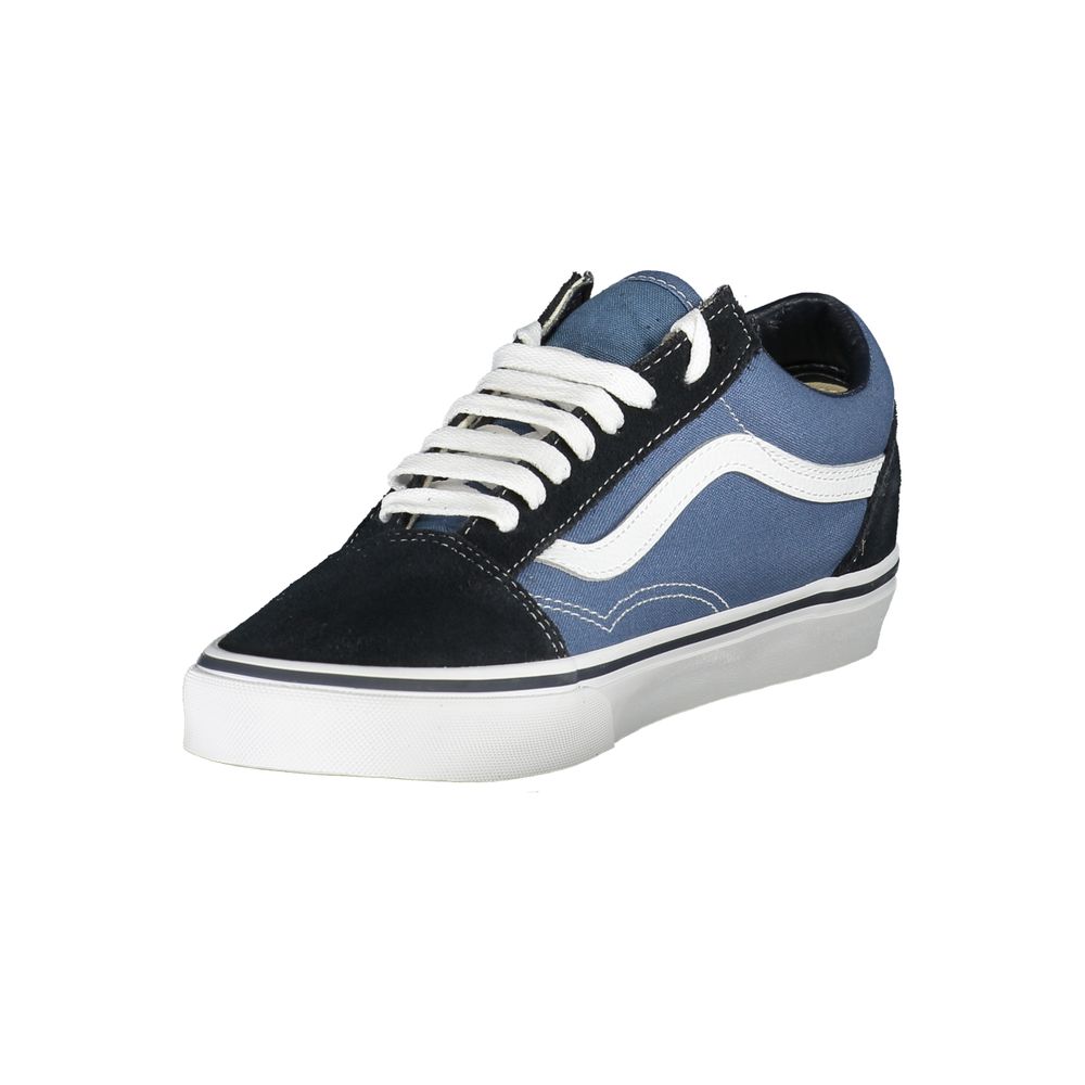 Vans Old Skool Low Top Sneakers in Blue Polyester/Leather, Side Stripe