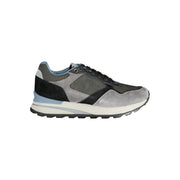Blauer Men's Grey Sports Sneakers with Contrasting Details and Removable Insole