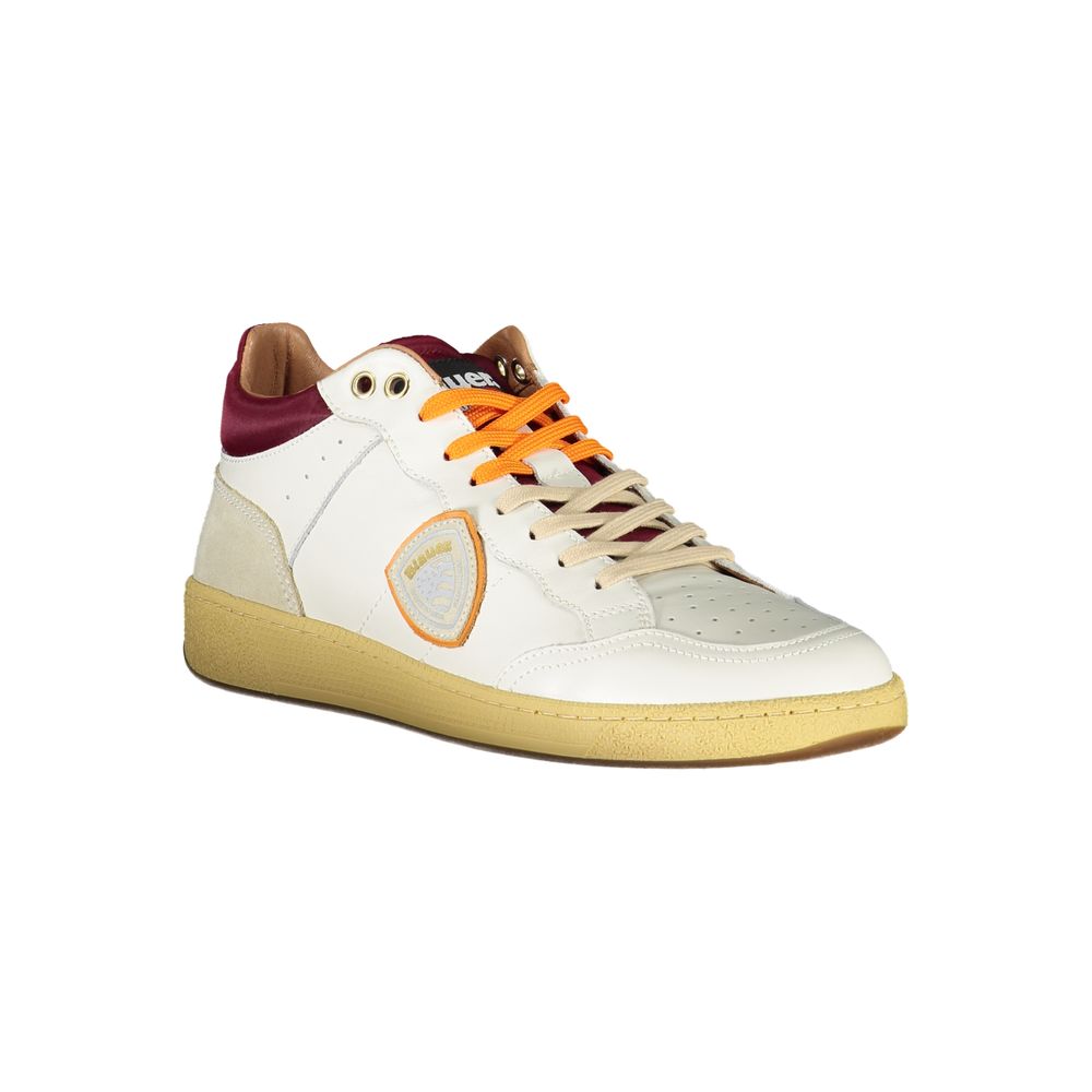 Blauer Men's White Sports Sneakers with Contrasting Details and Logo