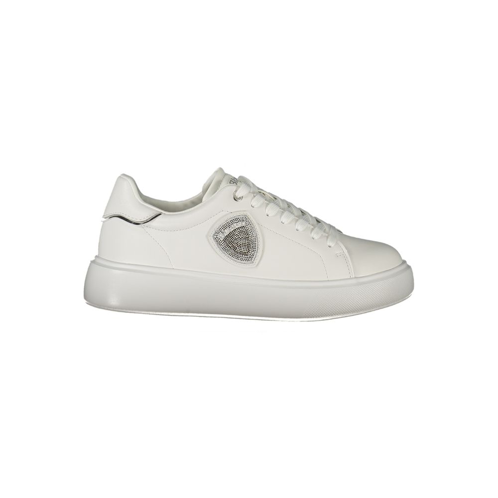 Blauer Women's White Sports Sneakers with Silver and Rhinestone Details