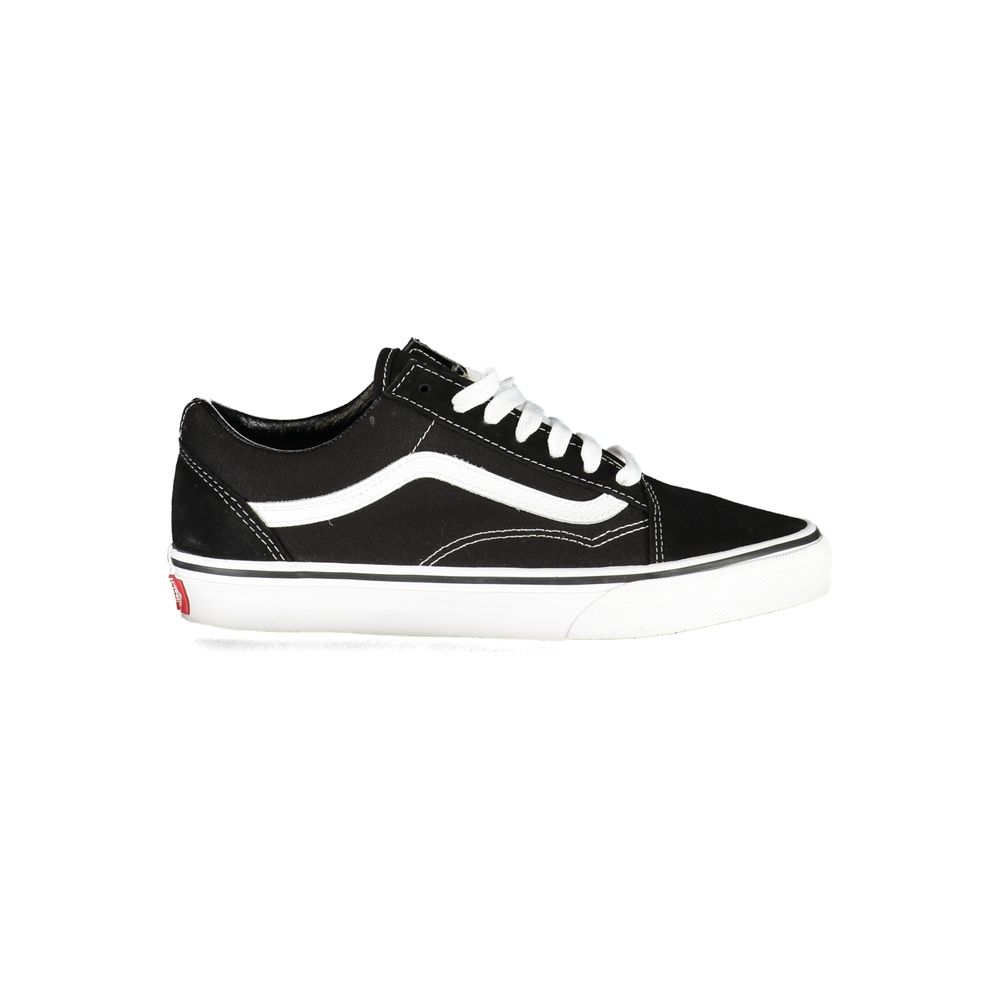 Vans Old Skool Low Top Sneakers in Black Polyester/Leather, Side Stripe