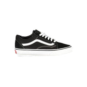 Vans Old Skool Low Top Sneakers in Black Polyester/Leather, Side Stripe