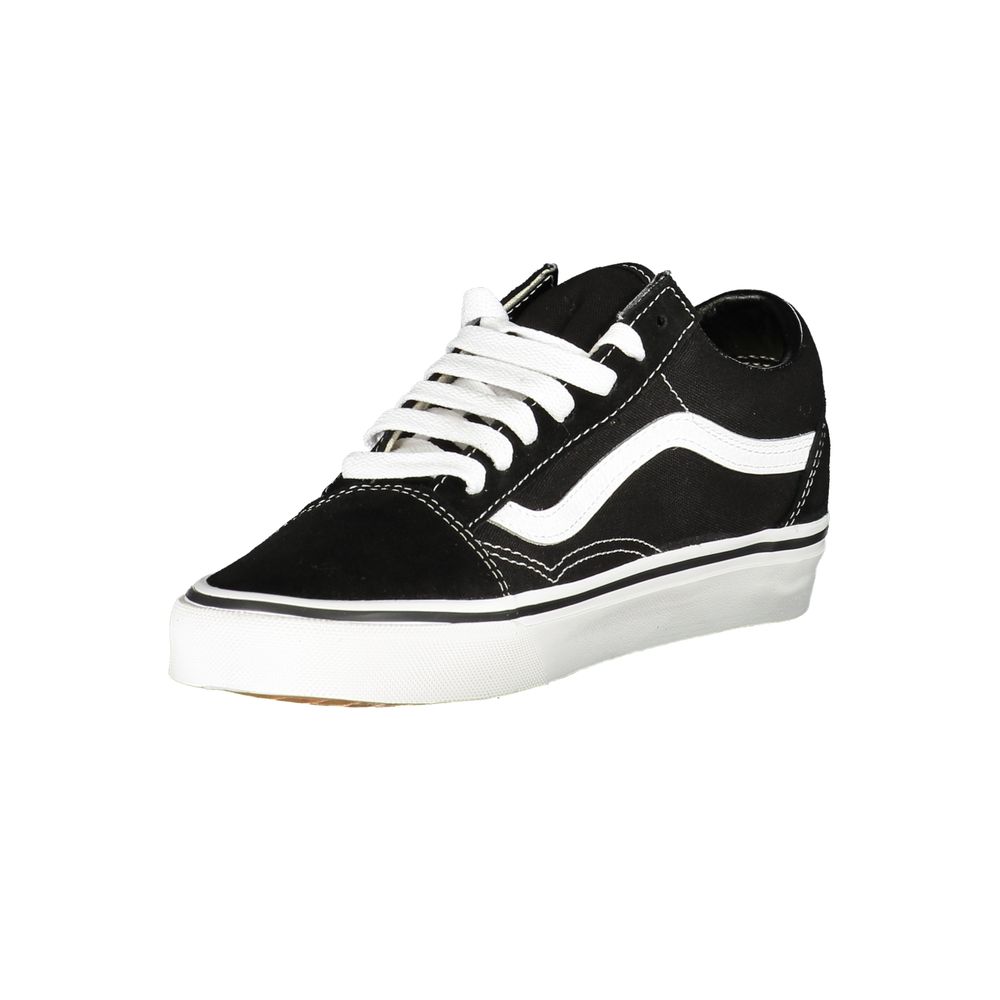Vans Old Skool Low Top Sneakers in Black Polyester/Leather, Side Stripe