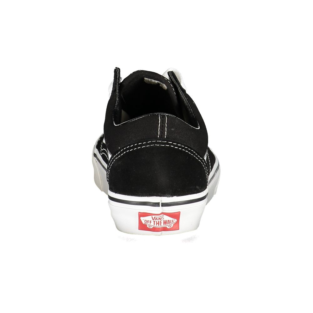 Vans Old Skool Low Top Sneakers in Black Polyester/Leather, Side Stripe