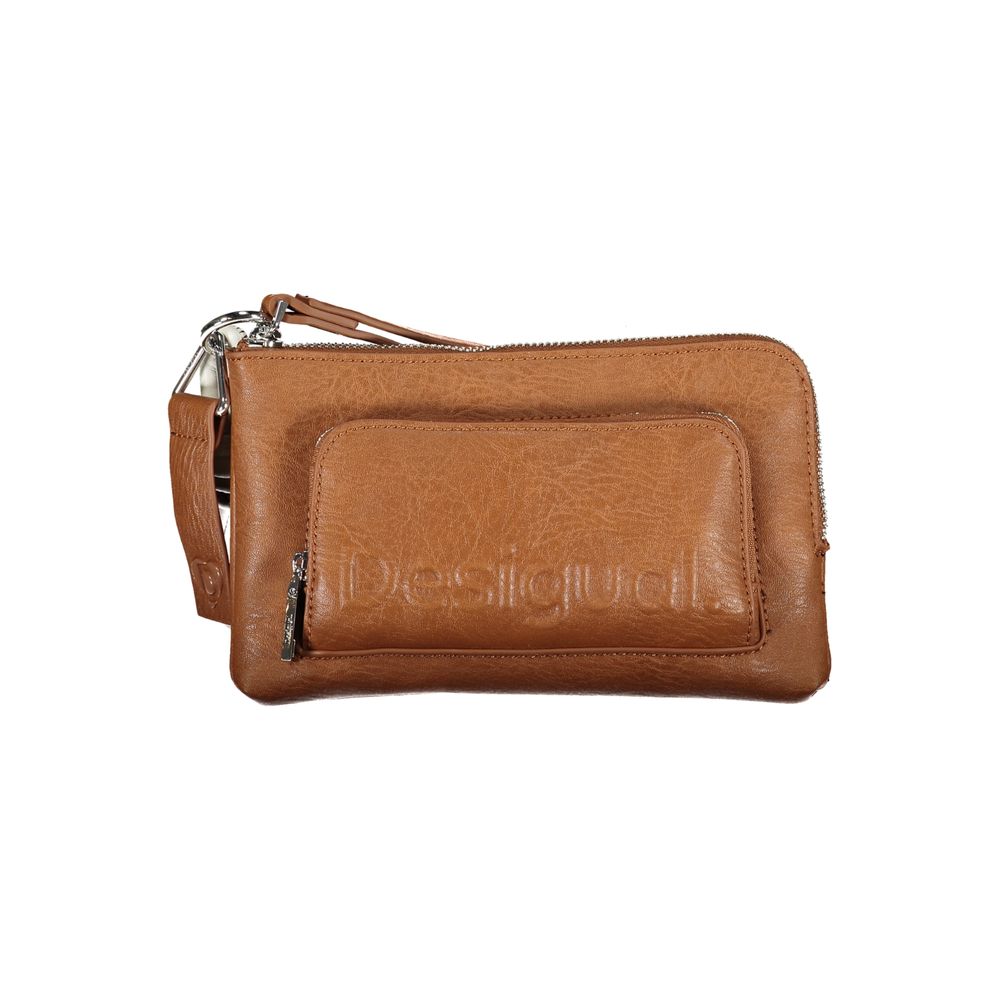 Desigual Shoulder Bag with Double Zip Closure and Magnet in Black Polyurethane