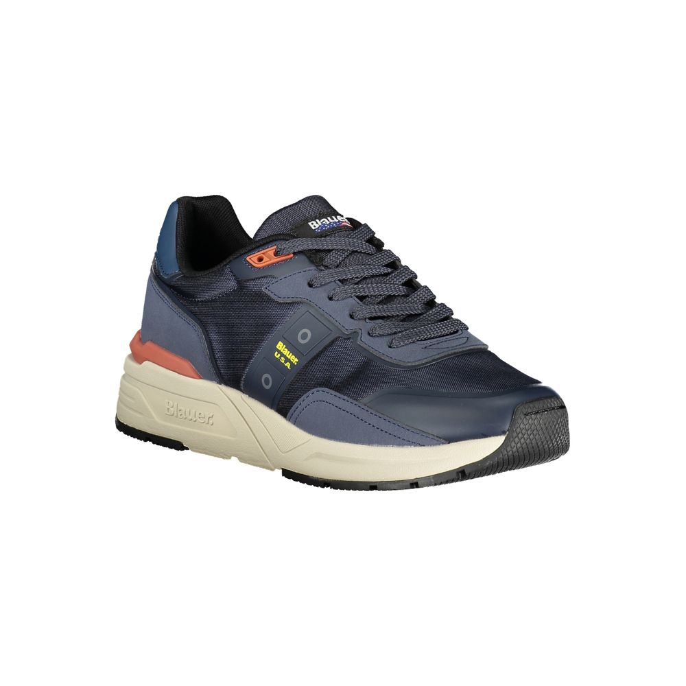 Blauer Men's Blue Polyurethane Sneakers with Contrasting Details and Logo