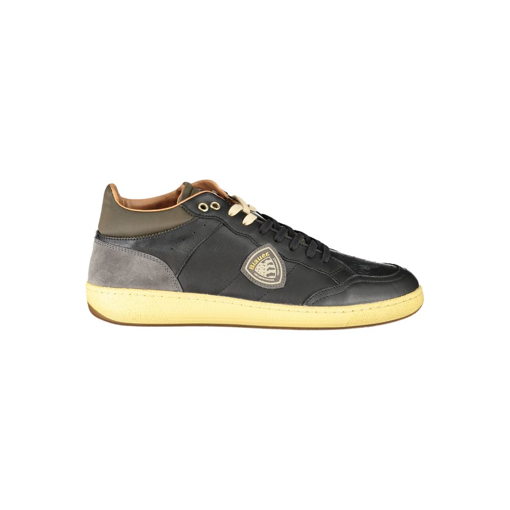 Blauer Men's Brown Polyurethane Sneakers with Contrasting Details and Logo