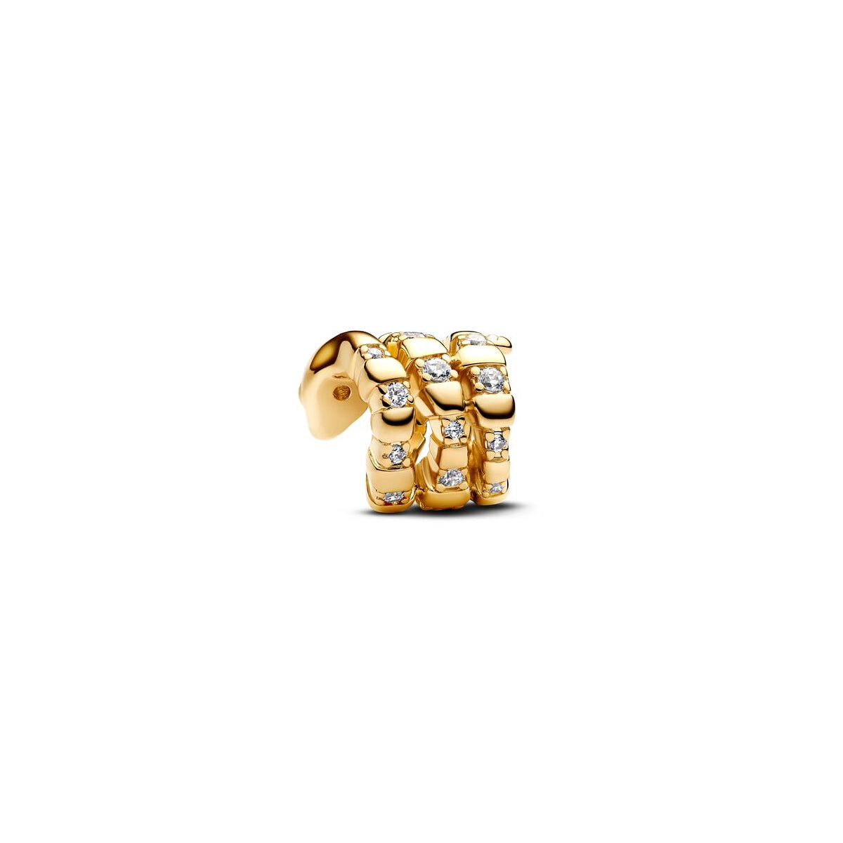 Charm Cuore a Pavé Trasparente Bicolore Pandora 763618C01