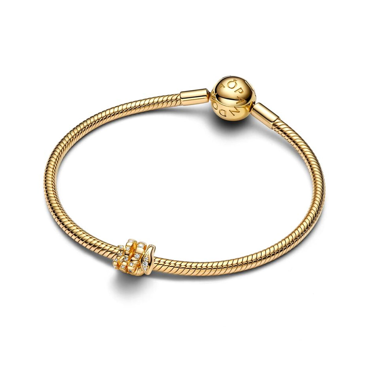 Charm Cuore a Pavé Trasparente Bicolore Pandora 763618C01